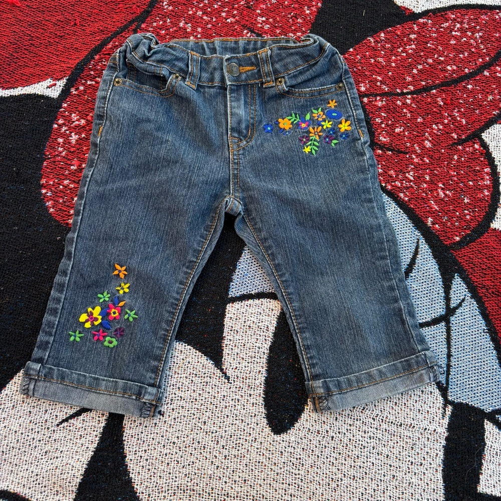 VINTAGE Y2K GUMBALLS EMBROIDERED FLOWER JEANS SIZE 4T